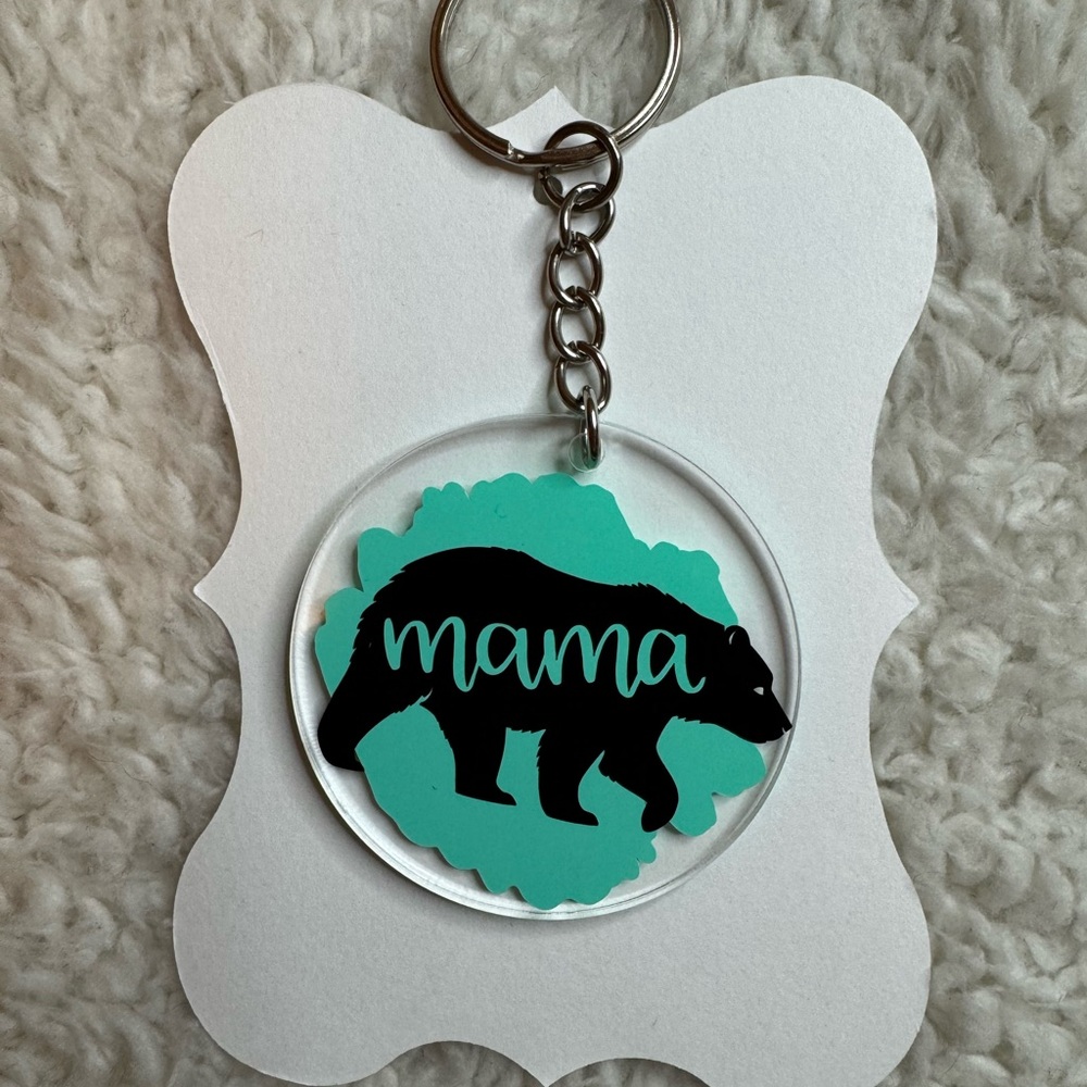 Custom mama bear keychain